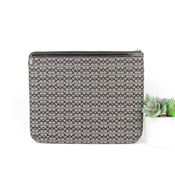 COACH Black & Gray C Vintage Canvas Padded iPad Tablet Sleeve Travel Case - Picture 2 of 6